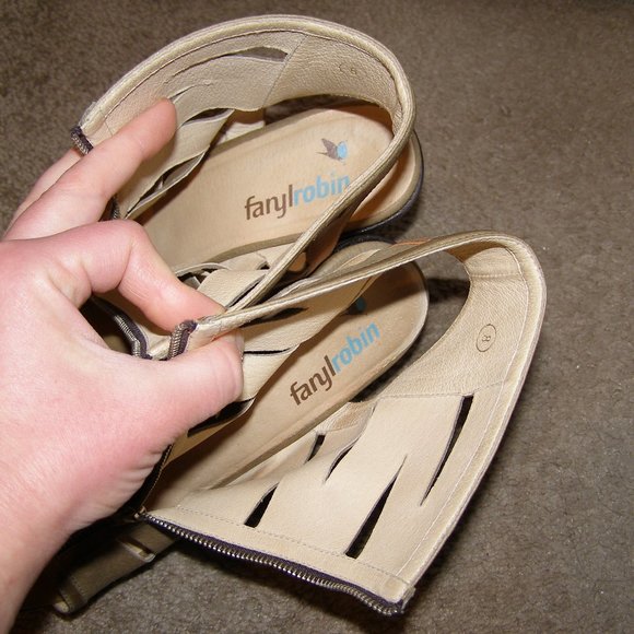 sz 8 Faryl Robin Leather Wood Platform shoes - Picture 5 of 8